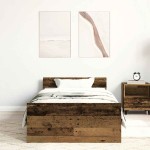 vidaXL Cadru de pat fără saltea Lemn vechi 100x200cm Lemn prelucrat