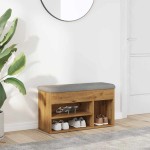 vidaXL Banchetă pantofar stejar artizanal 82x32x45,5 cm lemn prelucrat vidaXL Banchetă pantofar stejar artizanal 82x32x45,5 cm lemn prelucrat