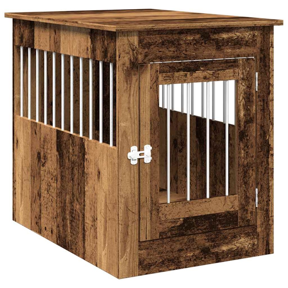 vidaXL Mobilier ladă pentru câini Lemn vechi 55x80x68cm Lemn prelucrat