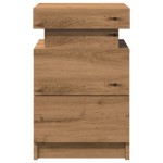 vidaXL Noptiere 2 buc LED stejar artizanal 35x39x55 cm lemn prelucrat