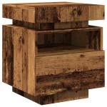 vidaXL Noptieră cu lumini LED, lemn vechi, 40x39x48,5 cm vidaXL Noptieră cu lumini LED, lemn vechi, 40x39x48,5 cm