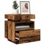 vidaXL Noptieră cu lumini LED, lemn vechi, 40x39x48,5 cm vidaXL Noptieră cu lumini LED, lemn vechi, 40x39x48,5 cm
