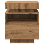 vidaXL Noptieră cu lumini LED, stejar artizanal, 40x39x48,5 cm vidaXL Noptieră cu lumini LED, stejar artizanal, 40x39x48,5 cm