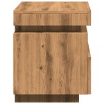 vidaXL Noptieră cu lumini LED, stejar artizanal, 40x39x48,5 cm vidaXL Noptieră cu lumini LED, stejar artizanal, 40x39x48,5 cm
