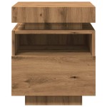 vidaXL Noptiere cu lumini LED, 2 buc., stejar artizanal, 40x39x48,5 cm