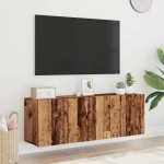 vidaXL Comodă TV de perete, 2 buc. lemn vechi, 60x30x41 cm