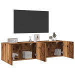 vidaXL Comodă TV de perete, 2 buc. lemn vechi, 80x30x41 cm