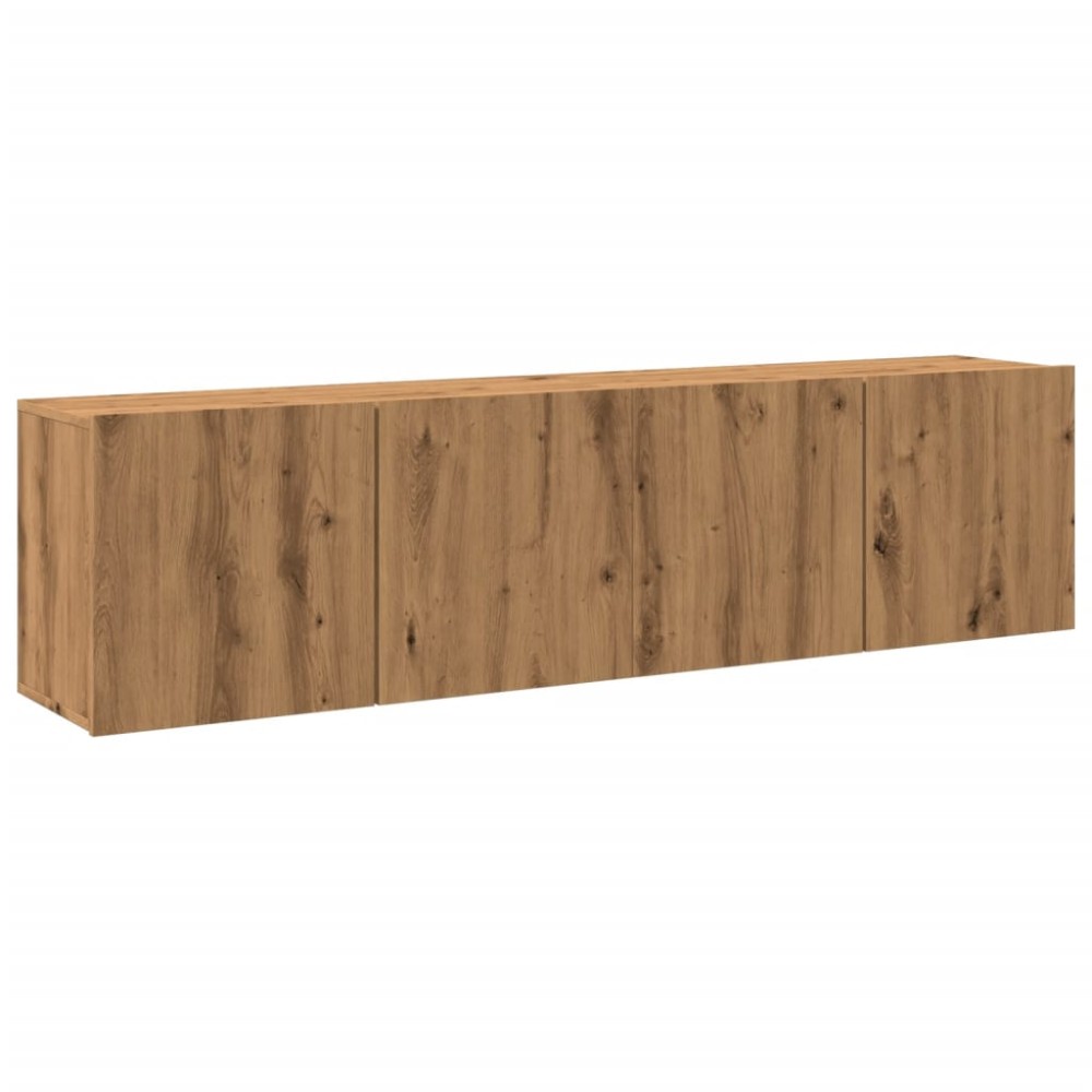 vidaXL Comodă TV de perete, 2 buc. stejar artizanal, 80x30x41 cm