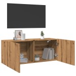 vidaXL Comodă TV de perete, Stejar artizanal, 100x30x41 cm