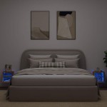 vidaXL Comode TV perete cu lumini LED 2 buc. lemn vechi 30x28,5x30 cm