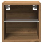 vidaXL Comode TV cu lumini LED, 2 buc. Stejar artizanal 30x28,5x30 cm