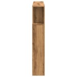 vidaXL Tăblie de pat cu LED, stejar artizanal, 120x18,5x103,5 cm, lemn