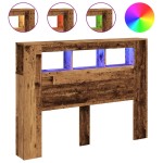 vidaXL Tăblie pat cu LED lemn vechi 140x18,5x103,5 cm lemn prelucrat vidaXL Tăblie pat cu LED lemn vechi 140x18,5x103,5 cm lemn prelucrat