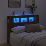 vidaXL Tăblie de pat cu LED, stejar artizanal, 140x18,5x103,5 cm, lemn vidaXL Tăblie de pat cu LED, stejar artizanal, 140x18,5x103,5 cm, lemn
