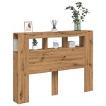vidaXL Tăblie de pat cu LED, stejar artizanal, 140x18,5x103,5 cm, lemn vidaXL Tăblie de pat cu LED, stejar artizanal, 140x18,5x103,5 cm, lemn
