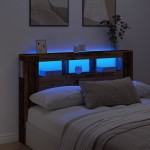 vidaXL Tăblie pat cu LED lemn vechi 160x18,5x103,5 cm lemn prelucrat vidaXL Tăblie pat cu LED lemn vechi 160x18,5x103,5 cm lemn prelucrat