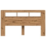 vidaXL Tăblie de pat cu LED, stejar artizanal, 180x18,5x103,5 cm, lemn