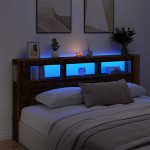 vidaXL Tăblie pat cu LED lemn vechi 200x18,5x103,5 cm lemn prelucrat vidaXL Tăblie pat cu LED lemn vechi 200x18,5x103,5 cm lemn prelucrat