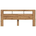 vidaXL Tăblie de pat cu LED, stejar artizanal, 220x18,5x103,5 cm, lemn vidaXL Tăblie de pat cu LED, stejar artizanal, 220x18,5x103,5 cm, lemn
