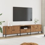 vidaXL Dulap TV cu sertar stejar artizanal 200x25x44 cm lemn prelucrat vidaXL Dulap TV cu sertar stejar artizanal 200x25x44 cm lemn prelucrat