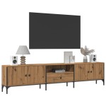 vidaXL Dulap TV cu sertar stejar artizanal 200x25x44 cm lemn prelucrat vidaXL Dulap TV cu sertar stejar artizanal 200x25x44 cm lemn prelucrat