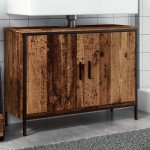 vidaXL Dulap de chiuvetă, lemn vechi, 80x30x60 cm, lemn prelucrat vidaXL Dulap de chiuvetă, lemn vechi, 80x30x60 cm, lemn prelucrat