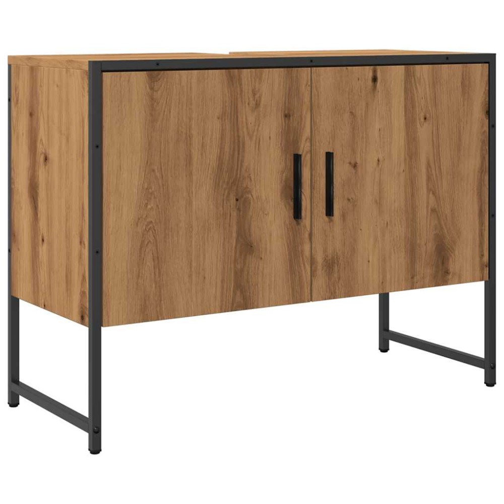 vidaXL Dulap chiuvetă baie stejar artizanal 80x33x60 cm lemn prelucrat