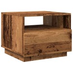 vidaXL Măsuță de cafea cu lumini LED, lemn vechi, 50x49x40 cm