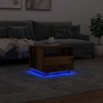 vidaXL Măsuță de cafea cu lumini LED, lemn vechi, 50x49x40 cm