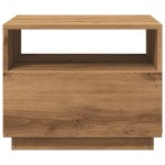 vidaXL Măsuță de cafea cu lumini LED, stejar artizanal, 50x49x40 cm