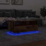 vidaXL Măsuță de cafea cu lumini LED, lemn vechi, 90x49x40 cm vidaXL Măsuță de cafea cu lumini LED, lemn vechi, 90x49x40 cm
