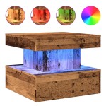 vidaXL Măsuță de cafea cu lumini LED, lemn vechi, 50x50x40 cm vidaXL Măsuță de cafea cu lumini LED, lemn vechi, 50x50x40 cm