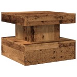 vidaXL Măsuță de cafea cu lumini LED, lemn vechi, 50x50x40 cm vidaXL Măsuță de cafea cu lumini LED, lemn vechi, 50x50x40 cm