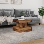 vidaXL Măsuță de cafea cu lumini LED, lemn vechi, 50x50x40 cm vidaXL Măsuță de cafea cu lumini LED, lemn vechi, 50x50x40 cm