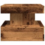 vidaXL Măsuță de cafea cu lumini LED, lemn vechi, 50x50x40 cm vidaXL Măsuță de cafea cu lumini LED, lemn vechi, 50x50x40 cm