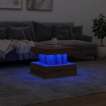 vidaXL Măsuță de cafea cu lumini LED, stejar artizanal, 50x50x40 cm