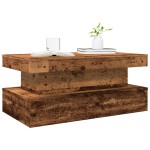 vidaXL Măsuță de cafea cu lumini LED, lemn vechi, 90x50x40 cm vidaXL Măsuță de cafea cu lumini LED, lemn vechi, 90x50x40 cm