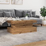 vidaXL Măsuță de cafea cu lumini LED, stejar artizanal, 90x50x40 cm vidaXL Măsuță de cafea cu lumini LED, stejar artizanal, 90x50x40 cm