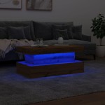 vidaXL Măsuță de cafea cu lumini LED, stejar artizanal, 90x50x40 cm vidaXL Măsuță de cafea cu lumini LED, stejar artizanal, 90x50x40 cm