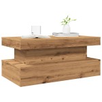 vidaXL Măsuță de cafea cu lumini LED, stejar artizanal, 90x50x40 cm vidaXL Măsuță de cafea cu lumini LED, stejar artizanal, 90x50x40 cm