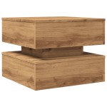 vidaXL Măsuță de cafea cu lumini LED, stejar artizanal, 50x50x40 cm vidaXL Măsuță de cafea cu lumini LED, stejar artizanal, 50x50x40 cm