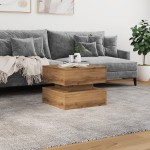 vidaXL Măsuță de cafea cu lumini LED, stejar artizanal, 50x50x40 cm vidaXL Măsuță de cafea cu lumini LED, stejar artizanal, 50x50x40 cm