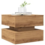 vidaXL Măsuță de cafea cu lumini LED, stejar artizanal, 50x50x40 cm vidaXL Măsuță de cafea cu lumini LED, stejar artizanal, 50x50x40 cm