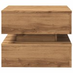 vidaXL Măsuță de cafea cu lumini LED, stejar artizanal, 50x50x40 cm vidaXL Măsuță de cafea cu lumini LED, stejar artizanal, 50x50x40 cm