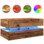 vidaXL Măsuță de cafea cu lumini LED, lemn vechi, 90x50x40 cm vidaXL Măsuță de cafea cu lumini LED, lemn vechi, 90x50x40 cm