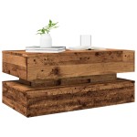 vidaXL Măsuță de cafea cu lumini LED, lemn vechi, 90x50x40 cm vidaXL Măsuță de cafea cu lumini LED, lemn vechi, 90x50x40 cm