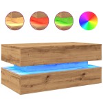 vidaXL Măsuță de cafea cu lumini LED, stejar artizanal, 90x50x40 cm vidaXL Măsuță de cafea cu lumini LED, stejar artizanal, 90x50x40 cm