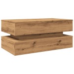 vidaXL Măsuță de cafea cu lumini LED, stejar artizanal, 90x50x40 cm vidaXL Măsuță de cafea cu lumini LED, stejar artizanal, 90x50x40 cm