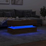 vidaXL Măsuță de cafea cu lumini LED, stejar artizanal, 90x50x40 cm vidaXL Măsuță de cafea cu lumini LED, stejar artizanal, 90x50x40 cm