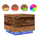 vidaXL Măsuță de cafea cu lumini LED, lemn vechi, 50x50x40 cm vidaXL Măsuță de cafea cu lumini LED, lemn vechi, 50x50x40 cm